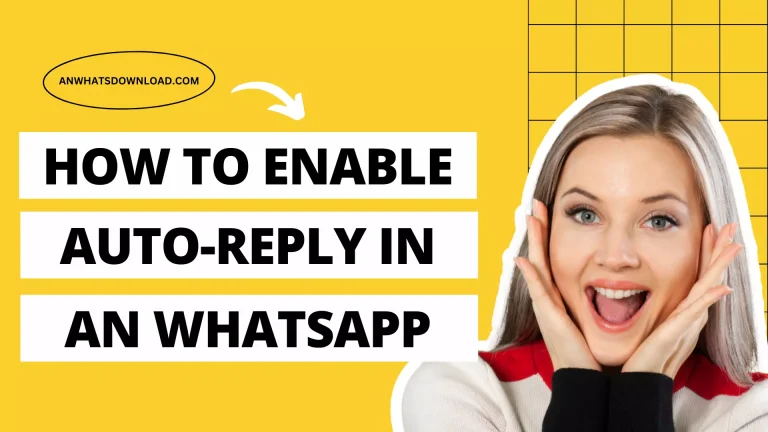 Auto Reply in AN WhatsApp